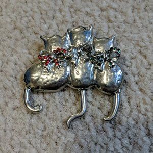 SOLD - Vintage OTC Silver Kitty Cat Brooch
